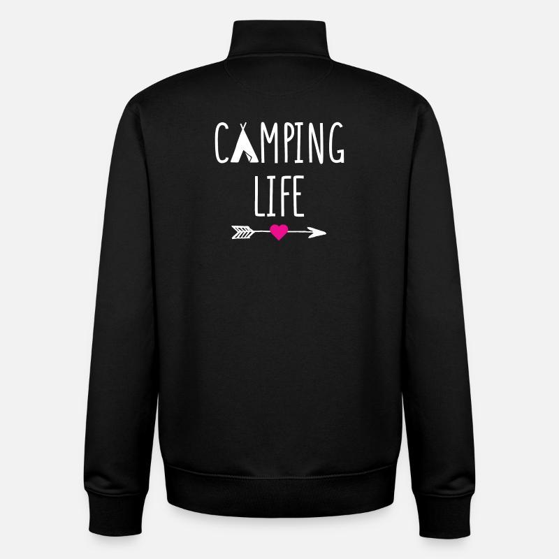 Campingleben - Unisex Organic Zip Sweatshirt von Stanley/Stella - Schwarz