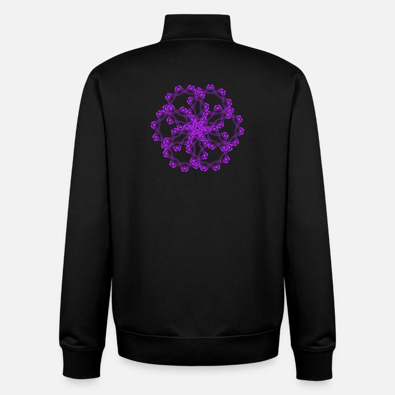 Motifs aléatoires encerclés - Sweat zippé unisexe en coton bio Stanley/Stella - noir