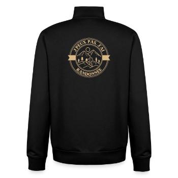 Aventure randonnée - Sweat zippé unisexe en coton bio Stanley/Stella - noir - Dos - AI Model Male 185 light (185cm)