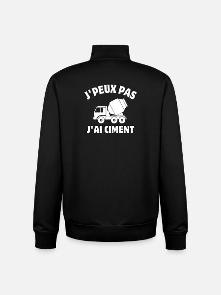 ciment, engin de chantier, chantier - Sweat zippé unisexe en coton bio Stanley/Stella - noir