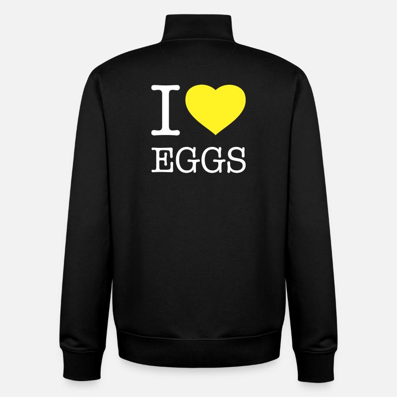 I LOVE EGGS - Unisex Organic Zip Sweatshirt by Stanley/Stella - black