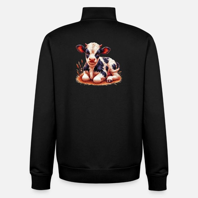 Vache - Sweat zippé unisexe en coton bio Stanley/Stella - noir