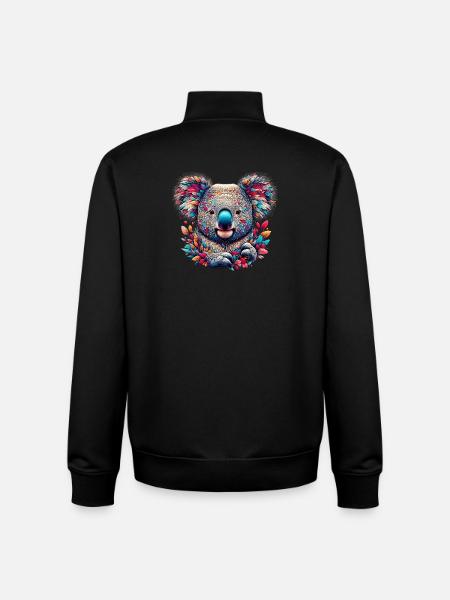 Koala - Sweat zippé unisexe en coton bio Stanley/Stella - noir