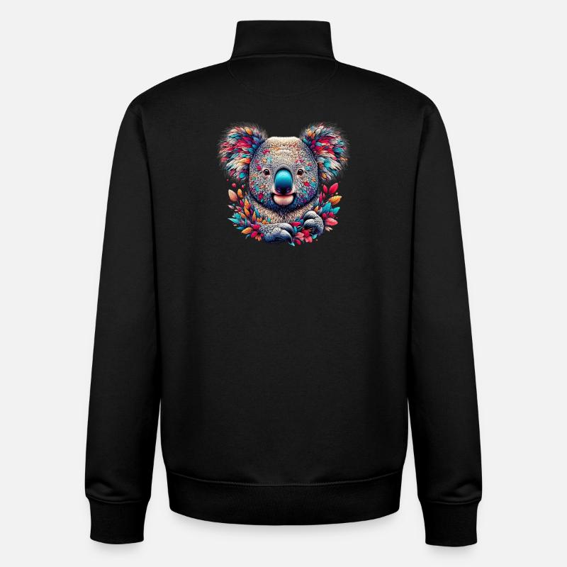 Koala - Unisex Organic Zip Sweatshirt von Stanley/Stella - Schwarz