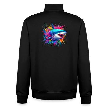 Shark - Unisex Organic Zip Sweatshirt by Stanley/Stella - black - Back - AI Model Male 185 light (185cm)