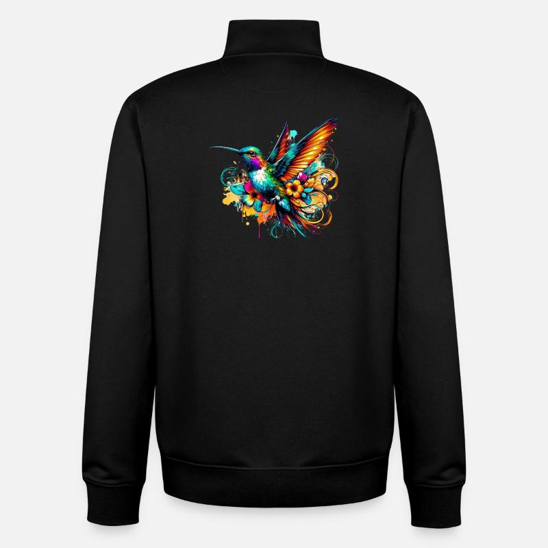 Colibri - Sweat zippé unisexe en coton bio Stanley/Stella - noir