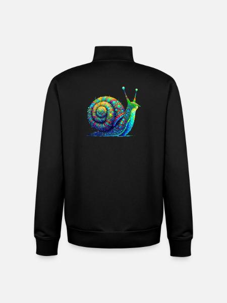 Escargot - Sweat zippé unisexe en coton bio Stanley/Stella - noir