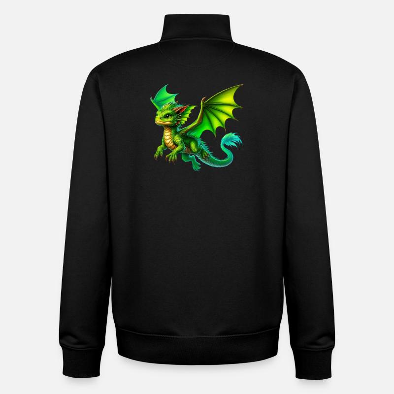 Dragon - Sweat zippé unisexe en coton bio Stanley/Stella - noir