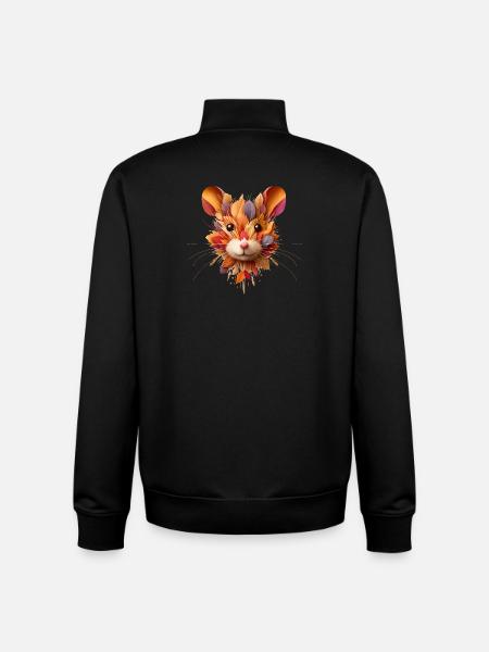 Feldhamster,gestaltet aus verschiedenen Blättern - Unisex Organic Zip Sweatshirt von Stanley/Stella - Schwarz