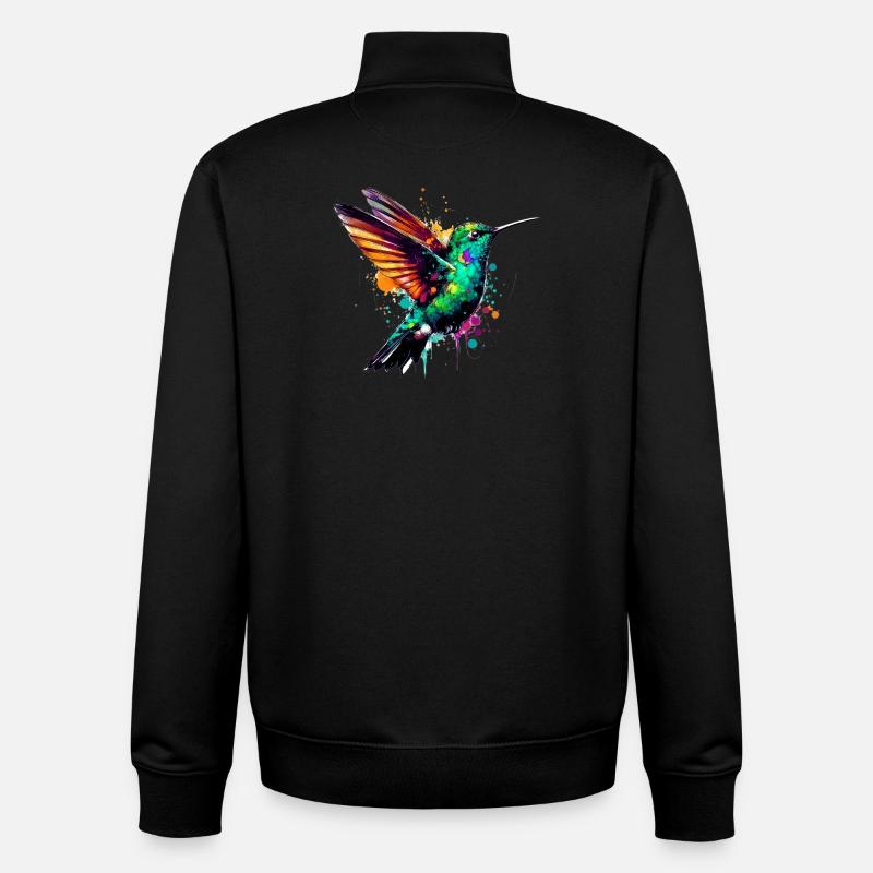 Hummingbird - Unisex Organic Zip Sweatshirt by Stanley/Stella - black