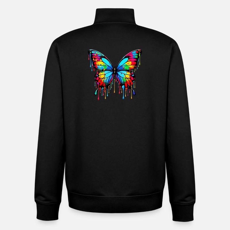 Schmetterling - Unisex Organic Zip Sweatshirt von Stanley/Stella - Schwarz