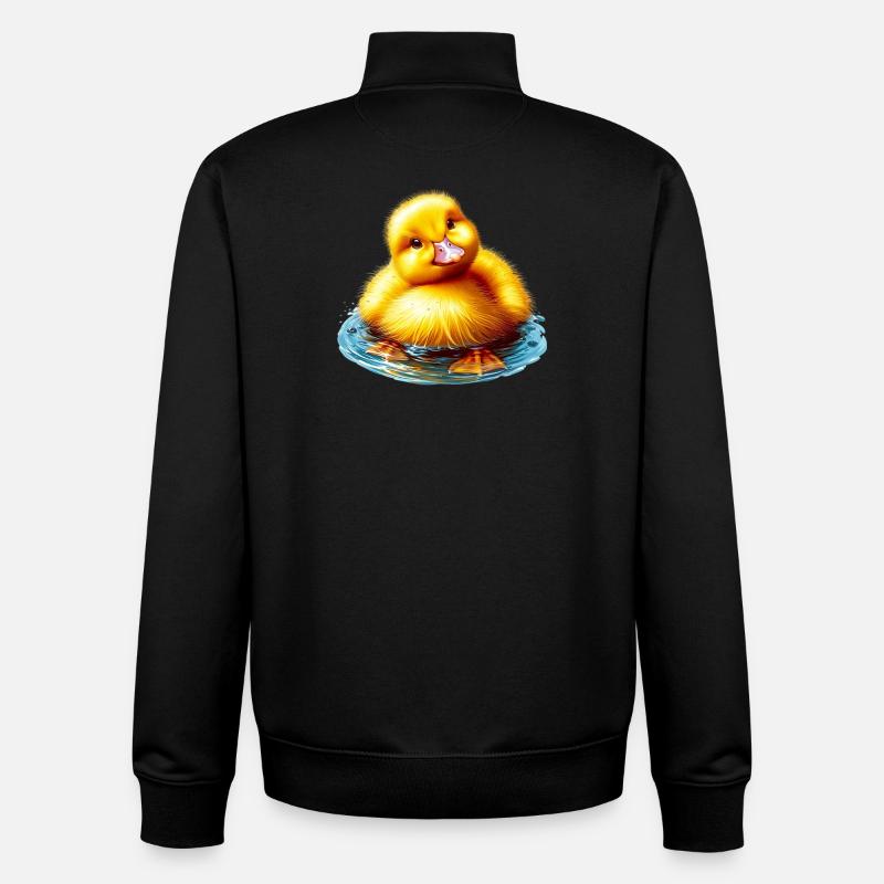 Caneton Canard Canard Canard - Sweat zippé unisexe en coton bio Stanley/Stella - noir