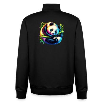 Panda - Unisex Organic Zip Sweatshirt von Stanley/Stella - Schwarz - Hinten - AI Model Male 185 light (185cm)