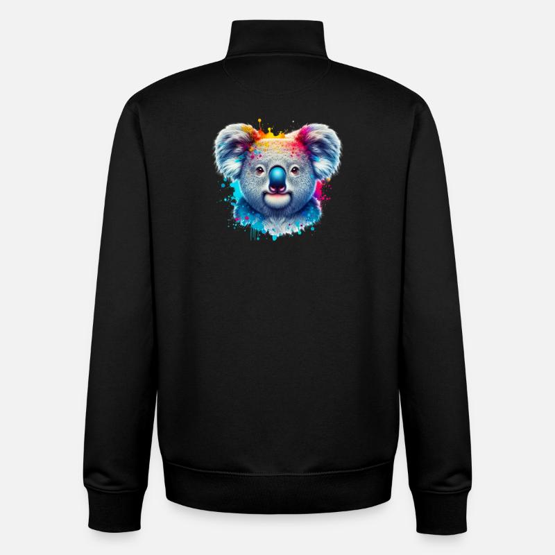 Koala - Unisex Organic Zip Sweatshirt von Stanley/Stella - Schwarz