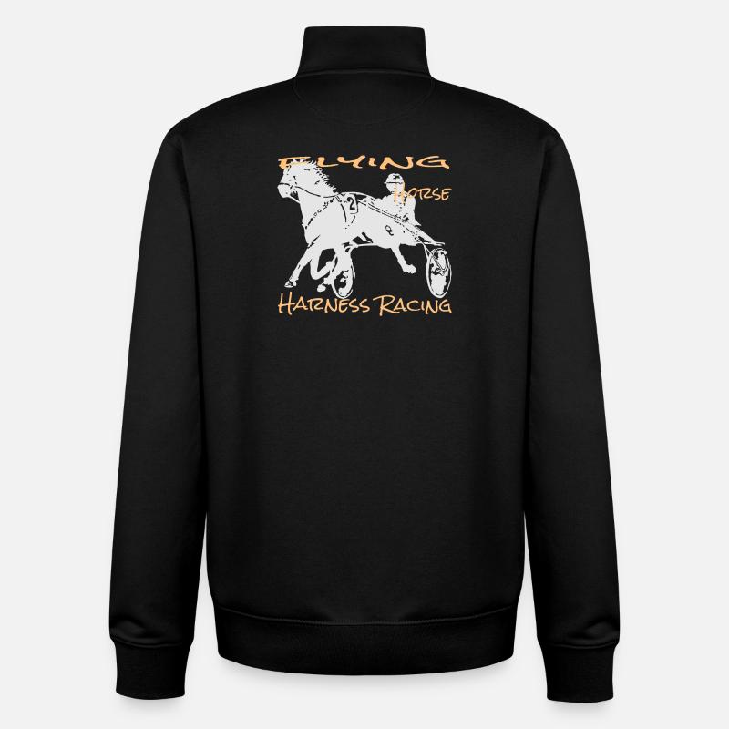 Course de trot trotteur - Sweat zippé unisexe en coton bio Stanley/Stella - noir