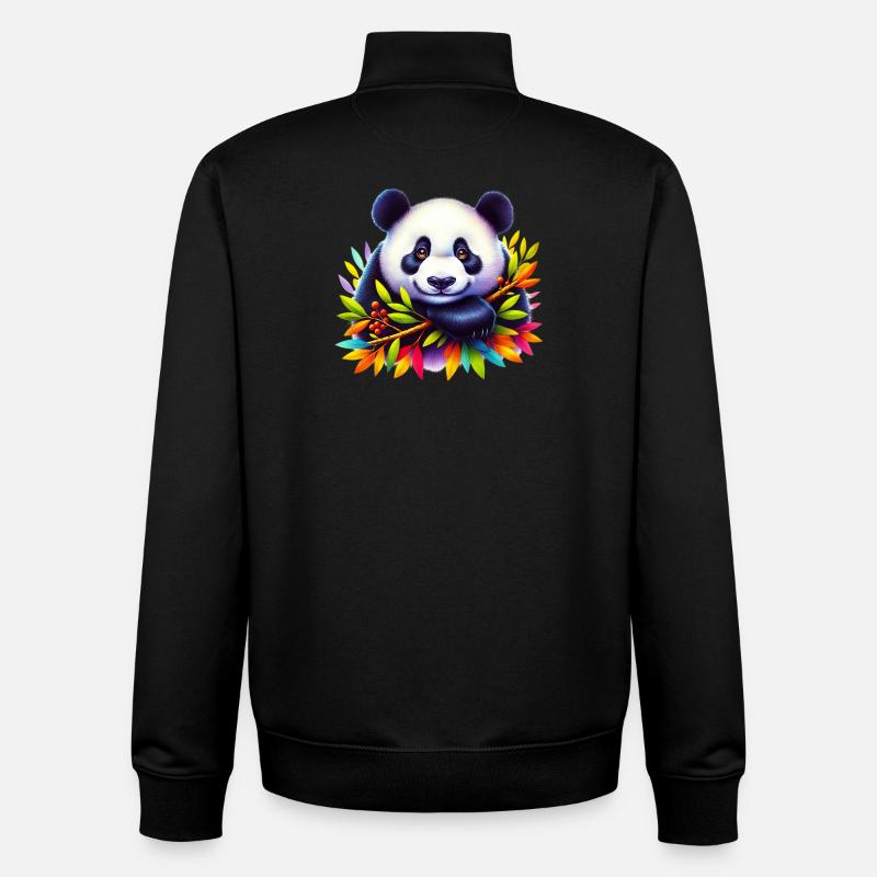 Panda - Unisex Organic Zip Sweatshirt von Stanley/Stella - Schwarz