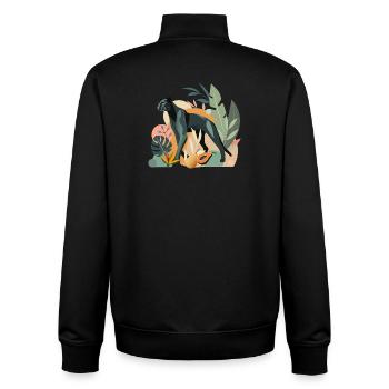 Panther im Dschungel - Stilvolle Tierillustration - Unisex Organic Zip Sweatshirt von Stanley/Stella - Schwarz - Hinten - AI Model Male 185 light (185cm)