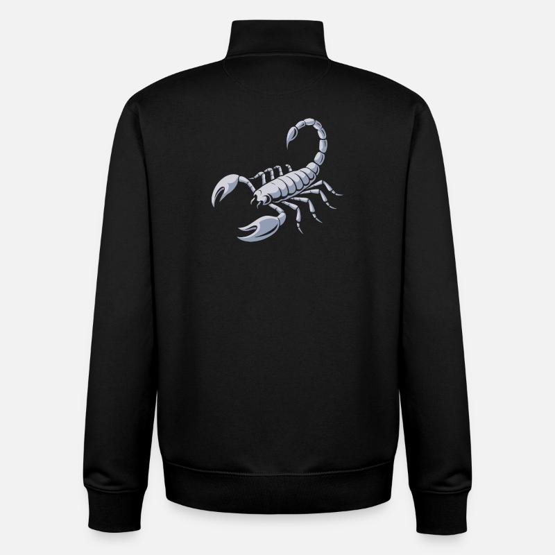 Scorpion féroce - Sweat zippé unisexe en coton bio Stanley/Stella - noir