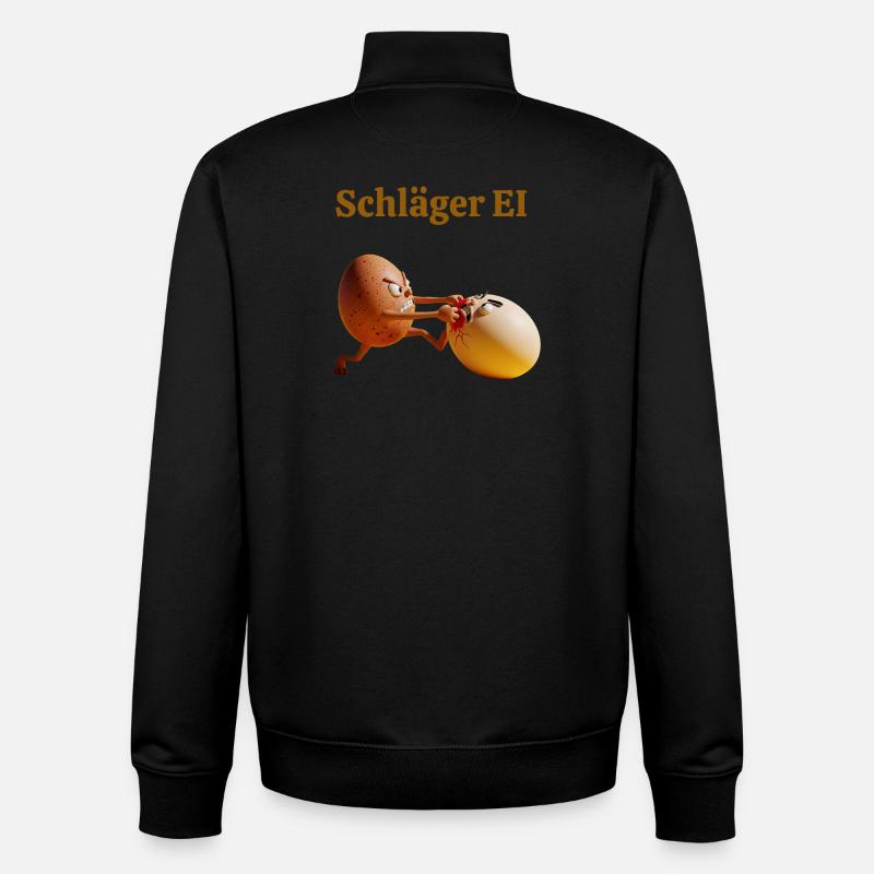 Schläger Ei – Lustiger Eierkampf - Unisex Organic Zip Sweatshirt von Stanley/Stella - Schwarz