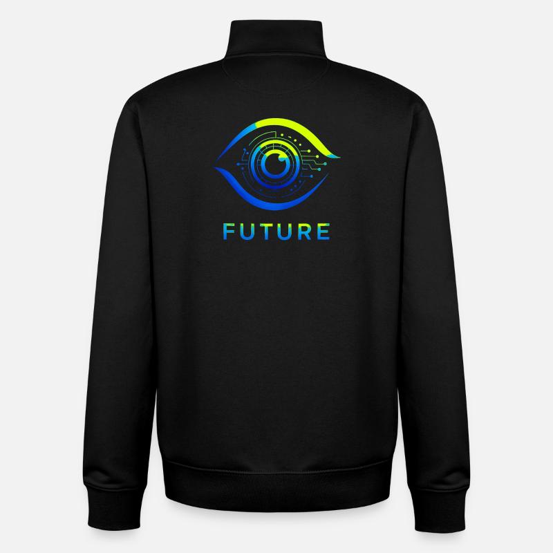 Futuristic Circle Technology Design - Unisex Organic Zip Sweatshirt by Stanley/Stella - black