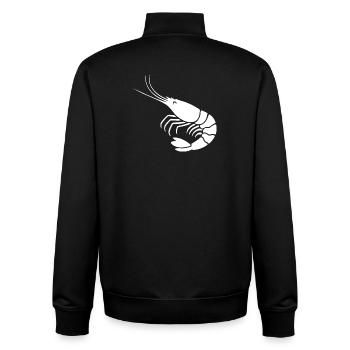 Elegante Schwarz-Weiß-Garnelen-Illustration - Unisex Organic Zip Sweatshirt von Stanley/Stella - Schwarz - Hinten - AI Model Male 185 light (185cm)