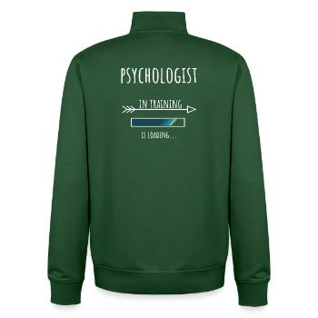 Psychologist Gift Profession Training Psychology - Unisex Organic Zip Sweatshirt by Stanley/Stella - bottle green - Back - AI Model Male 185 dark (185cm)