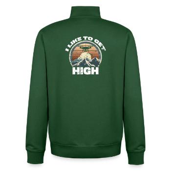 Drone I like to get high - Unisex Organic Zip Sweatshirt by Stanley/Stella - bottle green - Back - AI Model Male 185 dark (185cm)