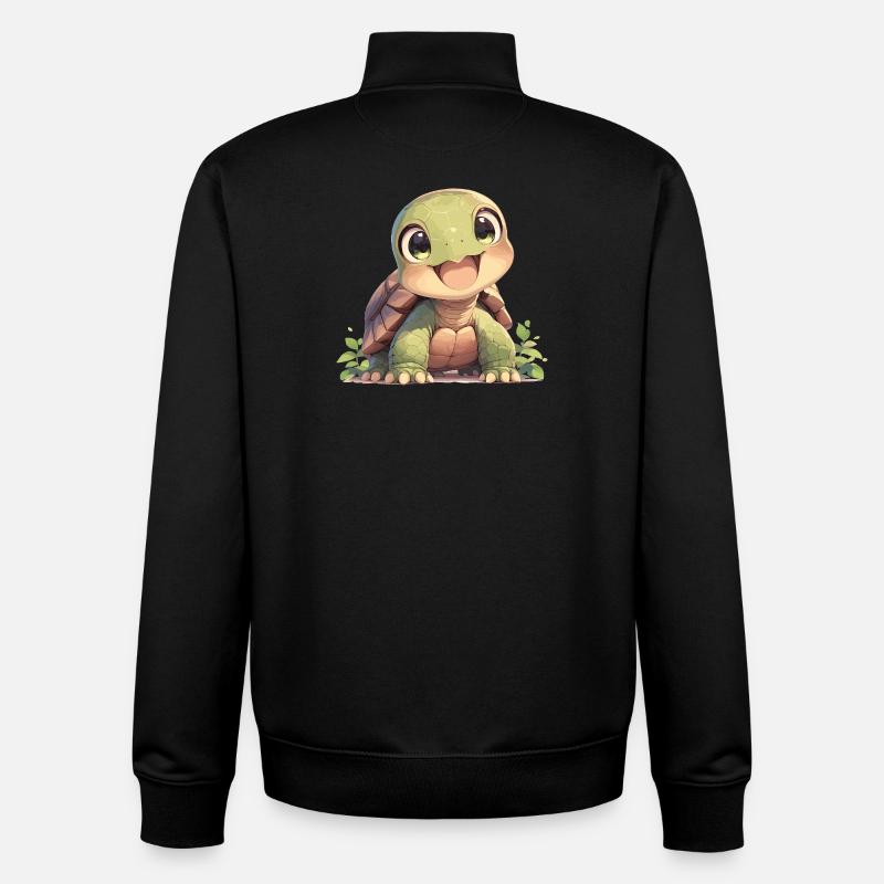 Tortues Tortue - Sweat zippé unisexe en coton bio Stanley/Stella - noir