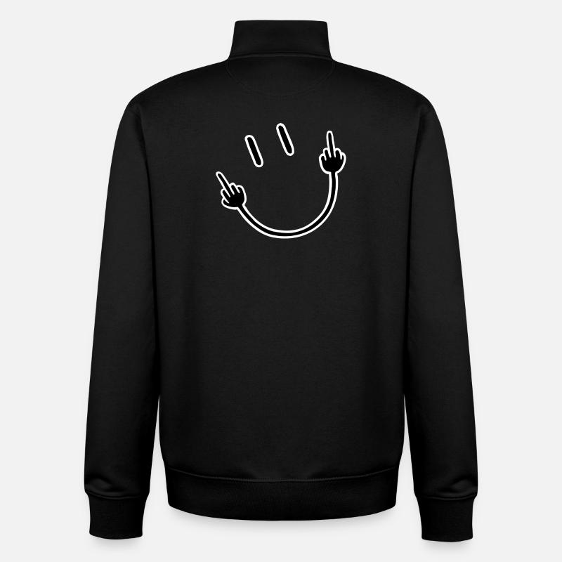 Gesicht mit Mittelfinger-Geste - Unisex Organic Zip Sweatshirt von Stanley/Stella - Schwarz