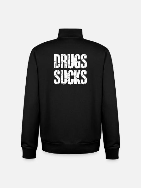 Großschrift AntiDrogen Slogan - Unisex Organic Zip Sweatshirt von Stanley/Stella - Schwarz