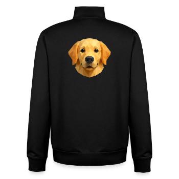 Polygon Golden Retriever Geometric Dog Design - Unisex Organic Zip Sweatshirt by Stanley/Stella - black - Back - AI Model Male 185 light (185cm)