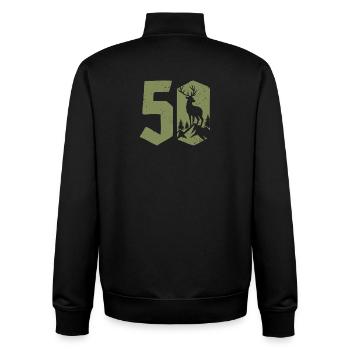Jäger 50. Geburtstag Jagd 50 Jahre Zahl Hirsch - Unisex Organic Zip Sweatshirt von Stanley/Stella - Schwarz - Hinten - AI Model Male 185 light (185cm)
