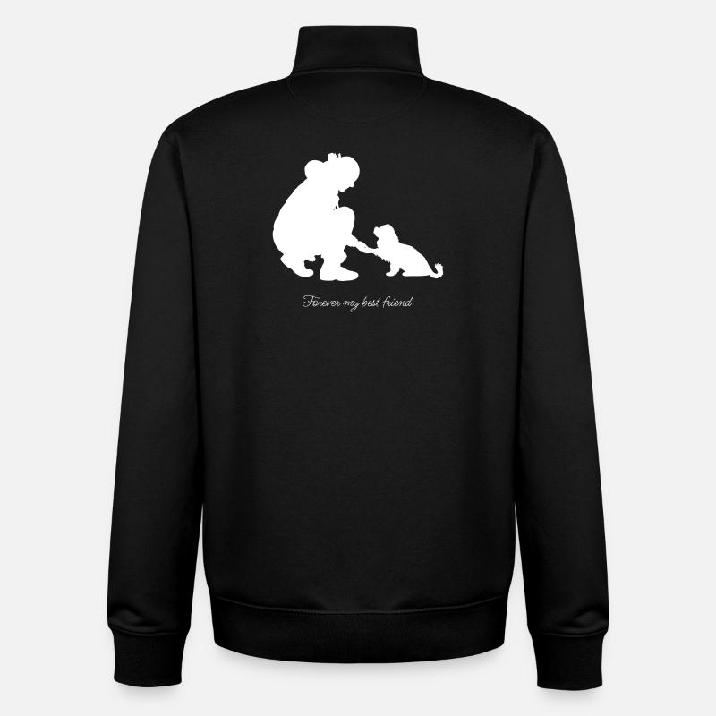 Mon_meilleur_ami_blanc - Sweat zippé unisexe en coton bio Stanley/Stella - noir