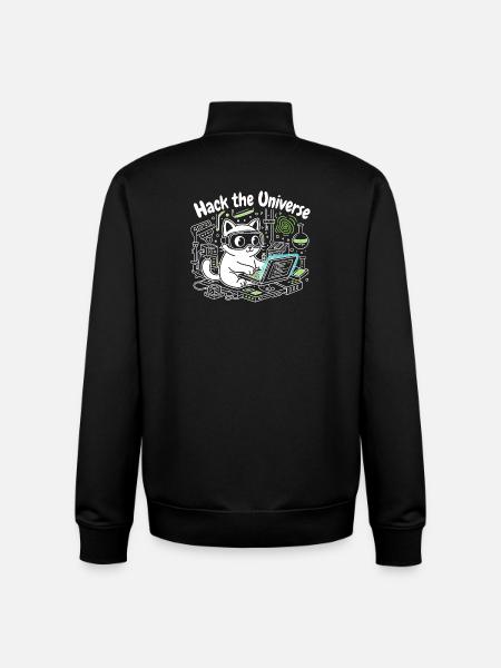 KatzHacker Crack Universe - Unisex Organic Zip Sweatshirt by Stanley/Stella - black