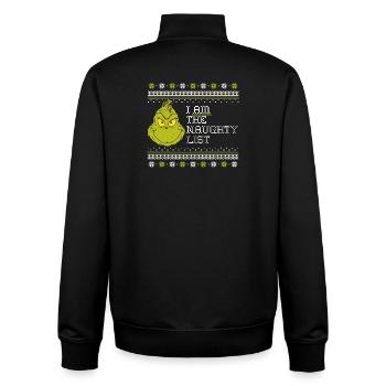 Der Grinch Weihnachtsmotiv I Am The Naughty List - Unisex Organic Zip Sweatshirt von Stanley/Stella - Schwarz - Hinten - AI Model Male 185 light (185cm)