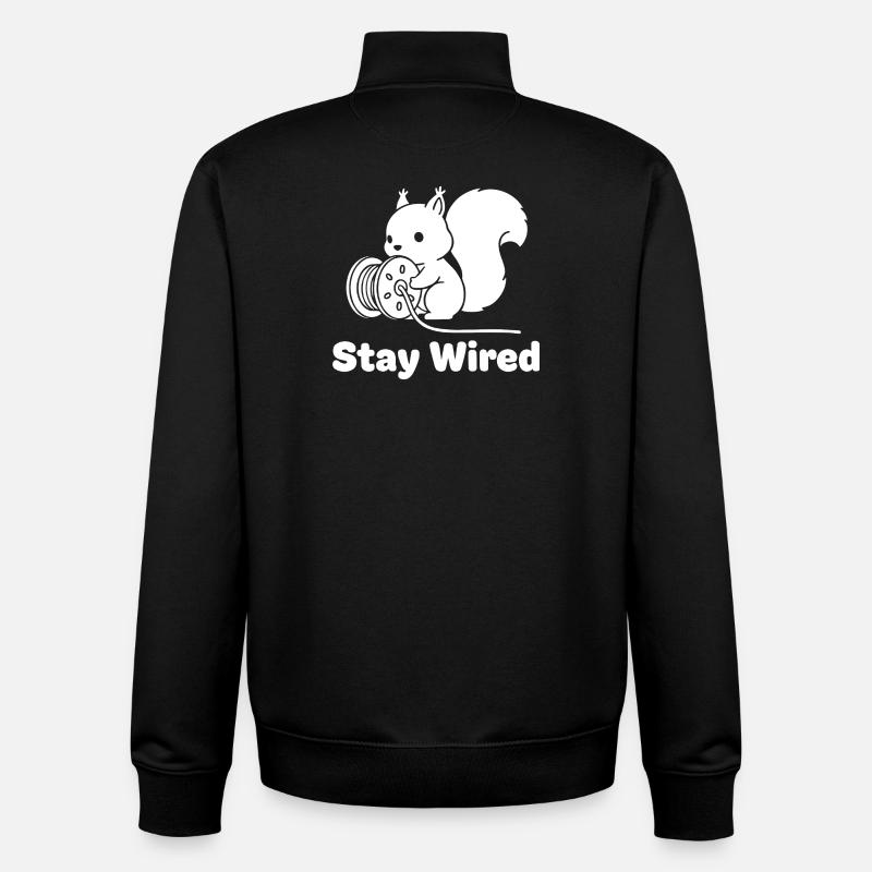 Écureuil Reste Câblé - Sweat zippé unisexe en coton bio Stanley/Stella - noir