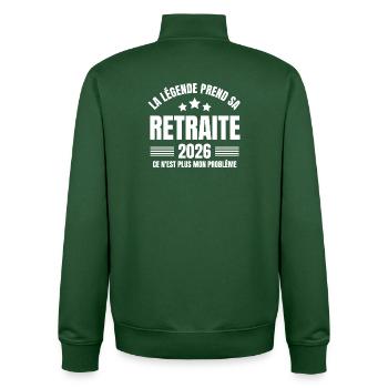im Ruhestand, ich bin im Ruhestand, endlich der Kiel - Unisex Organic Zip Sweatshirt von Stanley/Stella - Flaschengrün - Hinten - AI Model Male 185 dark (185cm)