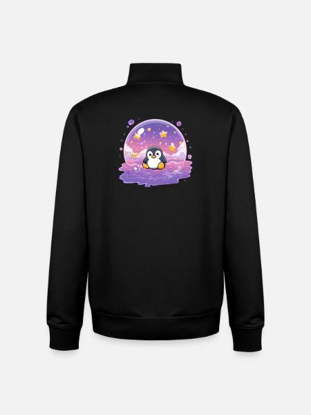 Pinguin im Sternensiegel - Unisex Organic Zip Sweatshirt von Stanley/Stella - Schwarz