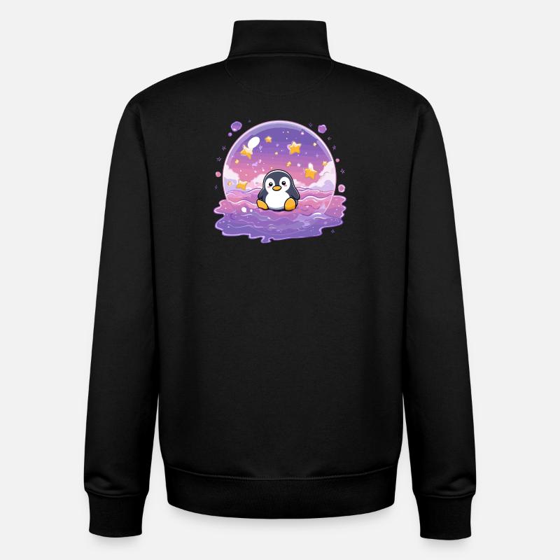 Pinguin im Sternensiegel - Unisex Organic Zip Sweatshirt von Stanley/Stella - Schwarz