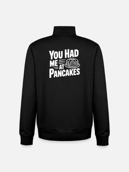 Tu m’as eu aux pancakes - Sweat zippé unisexe en coton bio Stanley/Stella - noir