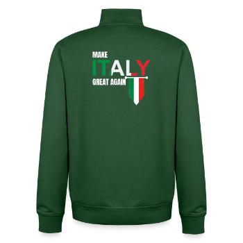 Make Italy Great Again - Unisex Organic Zip Sweatshirt by Stanley/Stella - bottle green - Back - AI Model Male 185 dark (185cm)