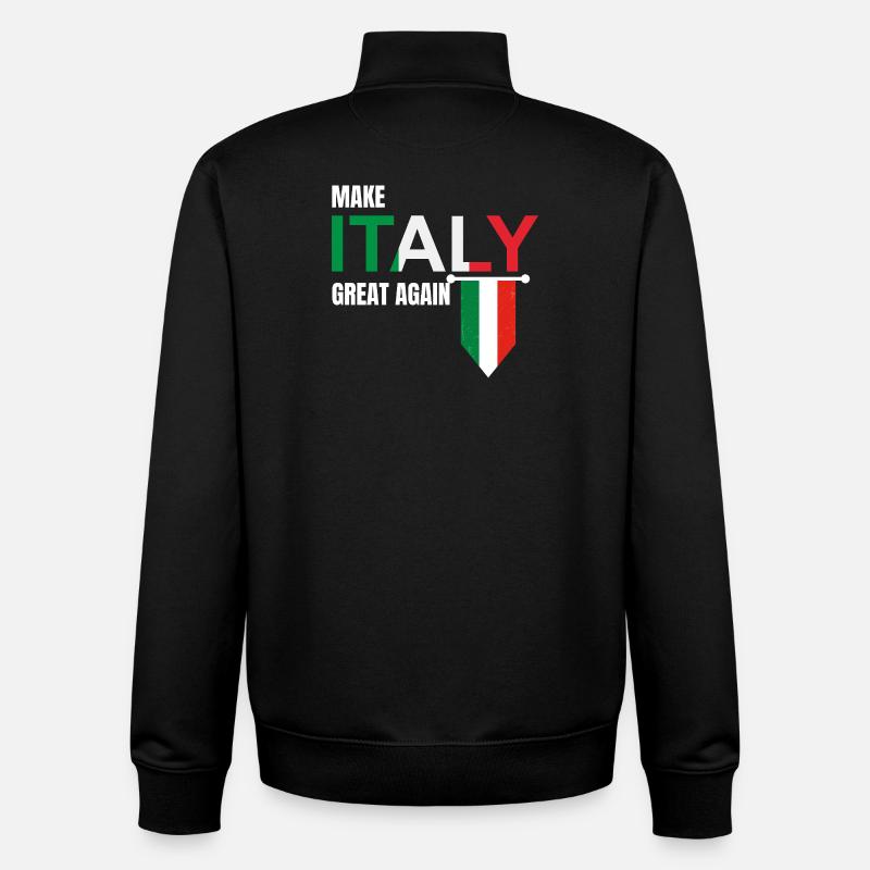 Make Italy Great Again - Unisex Organic Zip Sweatshirt by Stanley/Stella - black