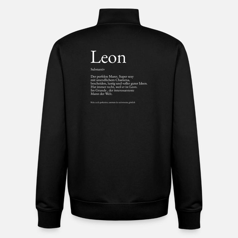Leon Dictionary Explanation First name Lukas - Unisex Organic Zip Sweatshirt by Stanley/Stella - black