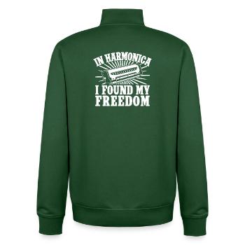 Harmonica Musican Found My Freedom Harmonica - Unisex Organic Zip Sweatshirt von Stanley/Stella - Flaschengrün - Hinten - AI Model Male 185 dark (185cm)