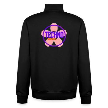 Techno Circle Neon-Logo - Unisex Organic Zip Sweatshirt von Stanley/Stella - Schwarz - Hinten - AI Model Male 185 light (185cm)