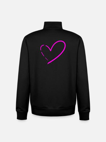Coeurs - Sweat zippé unisexe en coton bio Stanley/Stella - noir