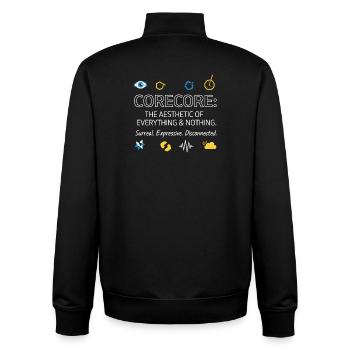 Corecore The Aesthetic of Everything Collage - Unisex Organic Zip Sweatshirt von Stanley/Stella - Schwarz - Hinten - AI Model Male 185 light (185cm)