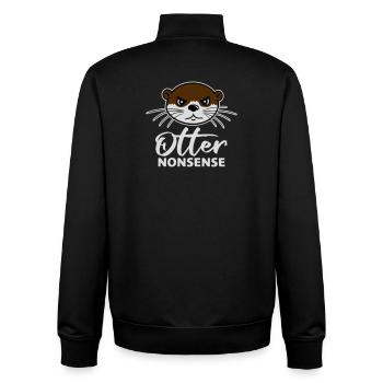 Otter Nonsense Lustig Wortspiel Otter Liebe Spruch - Unisex Organic Zip Sweatshirt von Stanley/Stella - Schwarz - Hinten - AI Model Male 185 light (185cm)