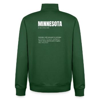 Chemise Humour Froid du Minnesota - Sweat zippé unisexe en coton bio Stanley/Stella - vert bouteille - Dos - AI Model Male 185 dark (185cm)