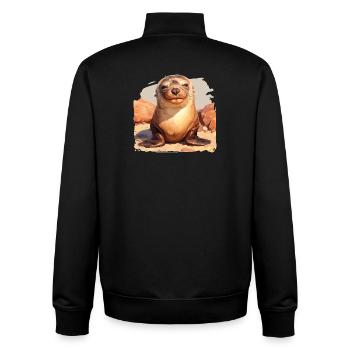 Sea Lions Sea Lion - Unisex Organic Zip Sweatshirt by Stanley/Stella - black - Back - AI Model Male 185 light (185cm)
